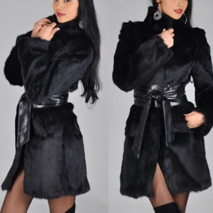 European and American autumn and winter women's fur faux mink coat faux fox fur coat mid-length faux fur special offer