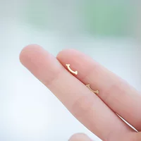 14-каратные золотые винтовые серьги-гвоздики женские гладкие улыбки, серьги для ногтей, золотые украшения 23003