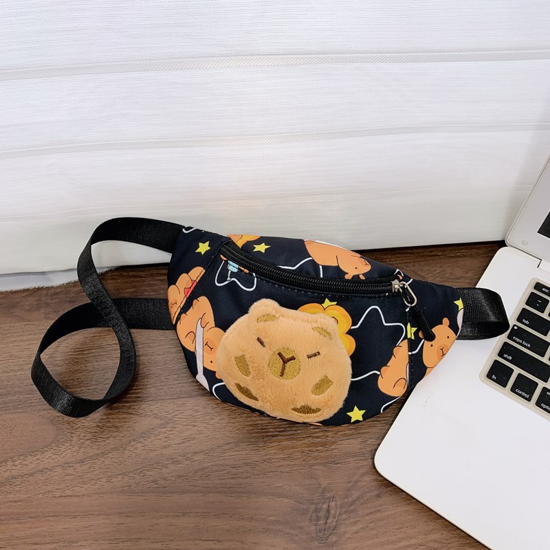 Bolso de pecho para niños y niñas lindos de dibujos animados, lindo y divertido Kapibala, bolso de mensajero para niños, nuevo bolso para niños con estampado de estilo occidental