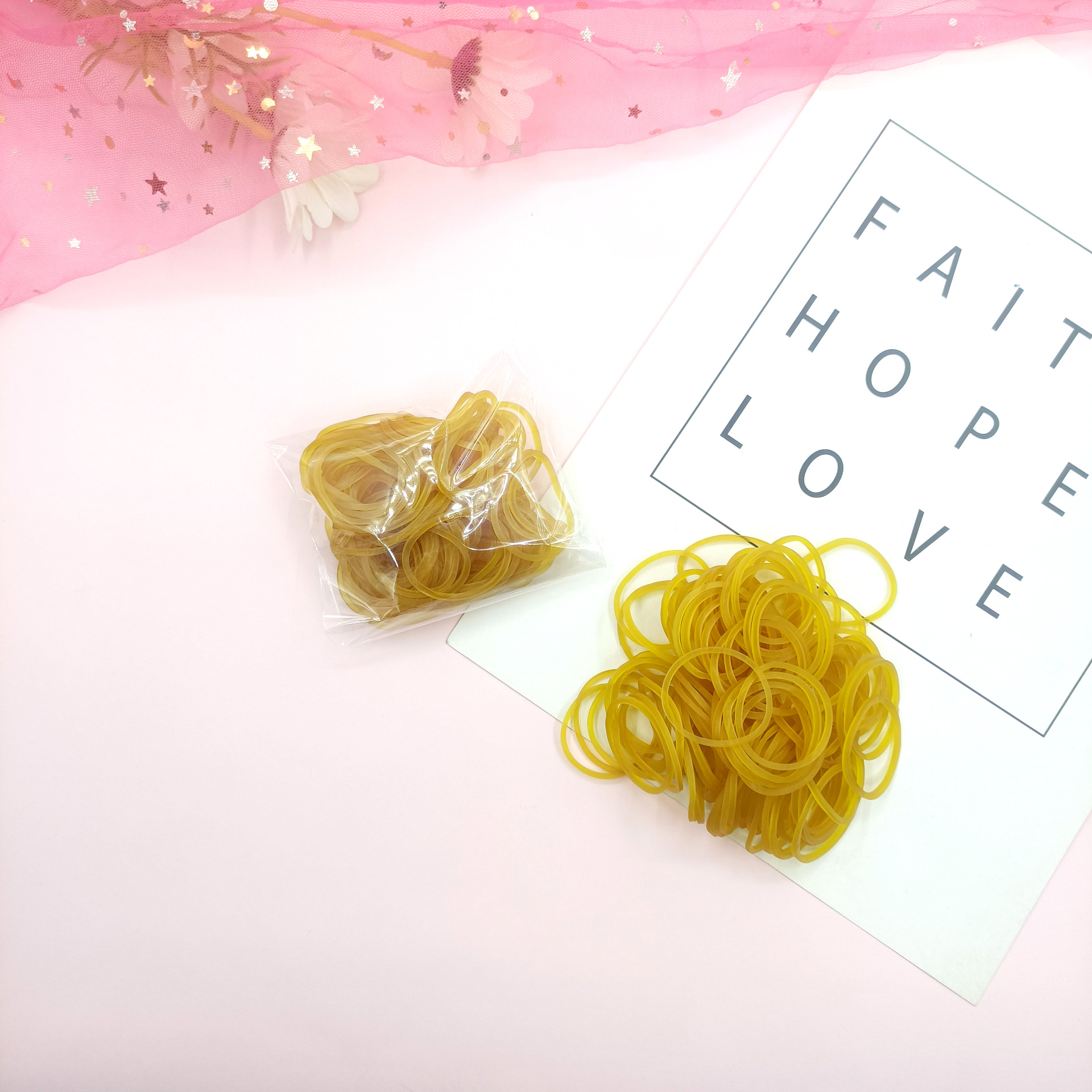 고무 고무 밴드 노란색 50