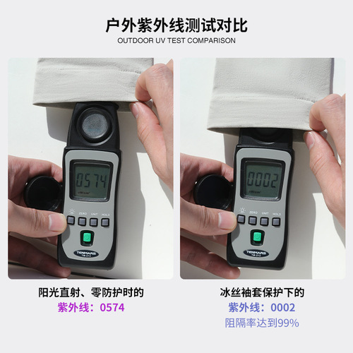 Summer sun protection sleeves for outdoor cycling ice silk breathable anti-UV ice sleeves fat people can wear extra large HB04