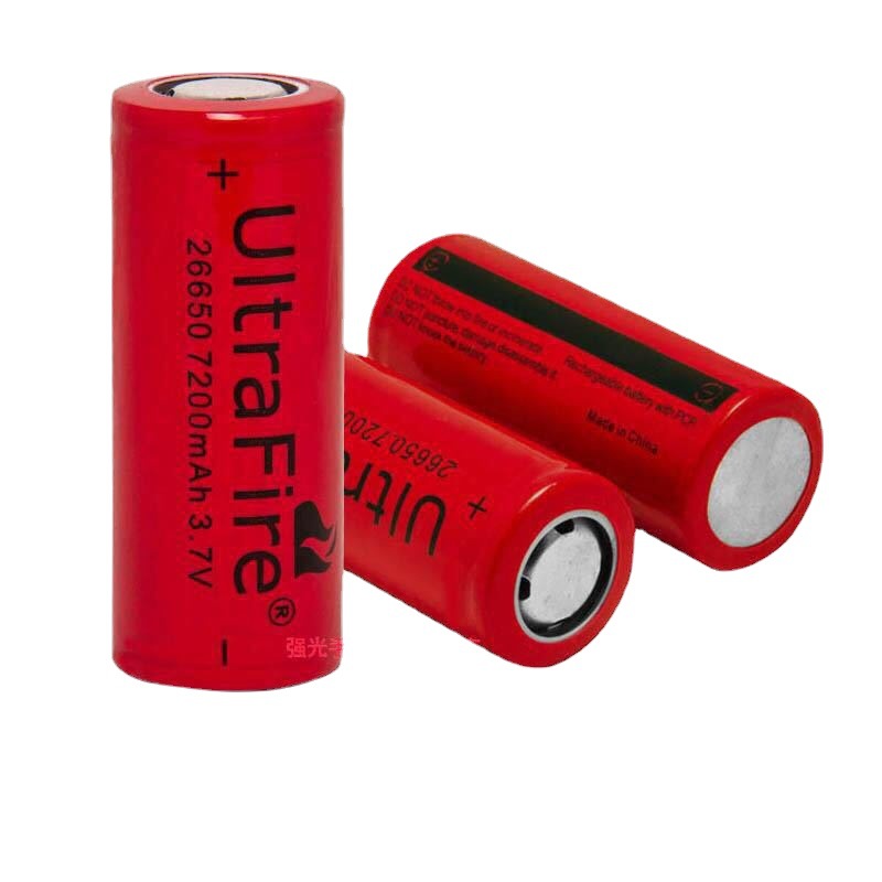 Venta al por mayor 3,7 V de alta capacidad 26650 batería de litio recargable de aleación de aluminio linterna especial batería de litio recargable
