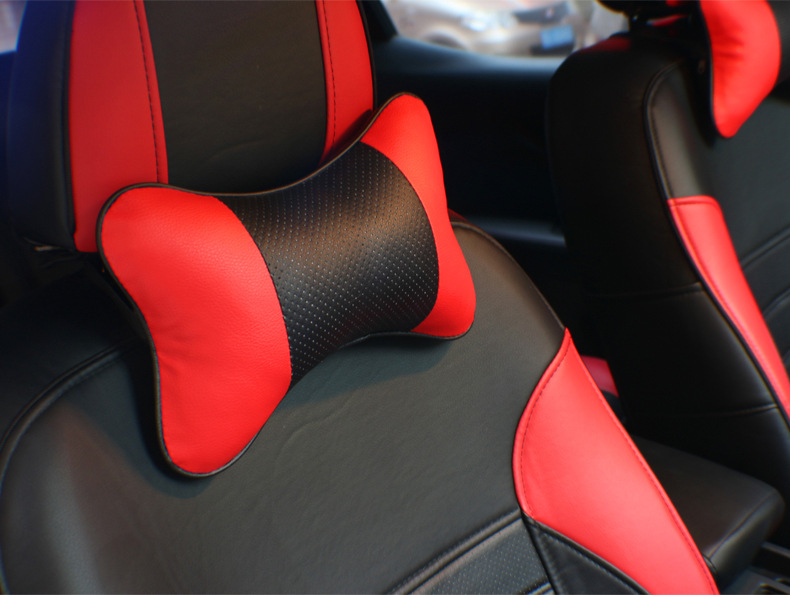 Cross-border car interior supplies seat straps pillow car bone pillow four seasons universal leather car headrest