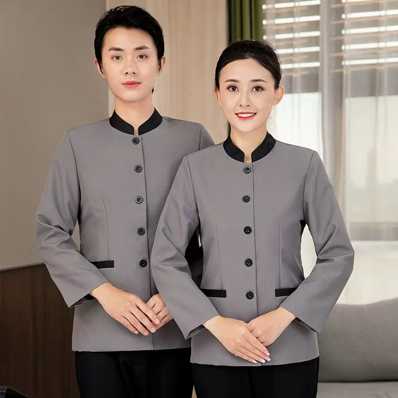 保洁服长袖秋冬春装酒店客房医院家政商场物业保洁工作服套装女男