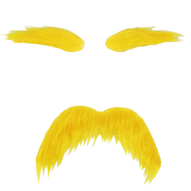 Masquerade Ball Fake Beard Beard Props Yellow Eyebrows Eight-character Mustache Simulation Beard suit Party Dress Up Supplies