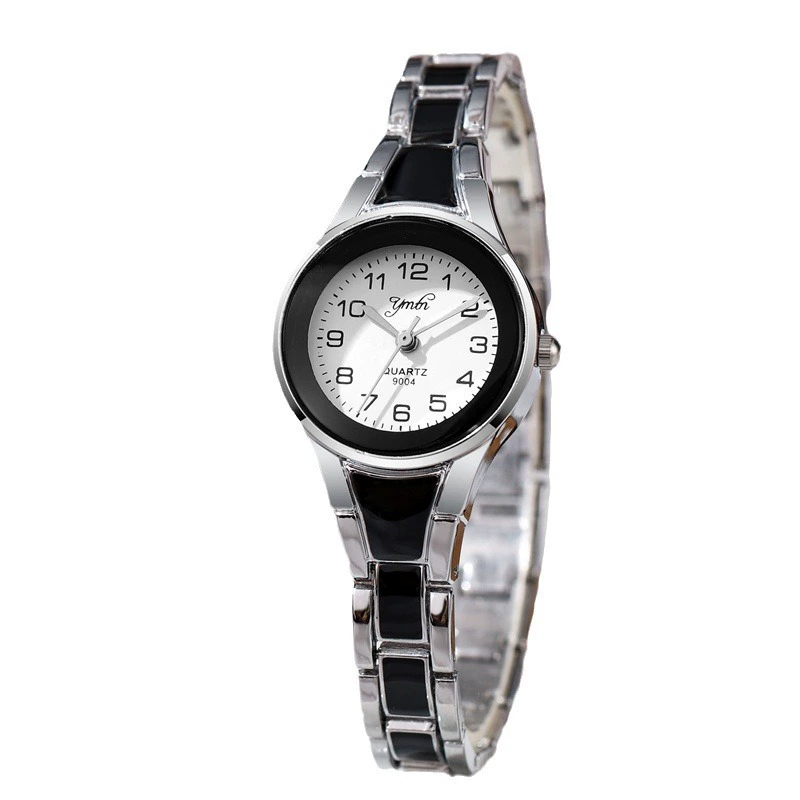 Women's watch (YMK) quartz, stainless steel bracelet, 2.8 cm dial, water-resistant life-proof