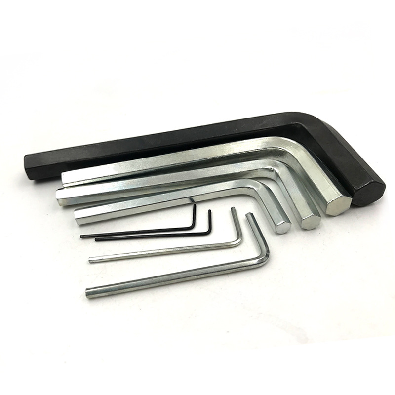 公制加硬黑锌内六角扳手 镀锌L型小扳手平头六角匙镀镍0.9mm~12mm