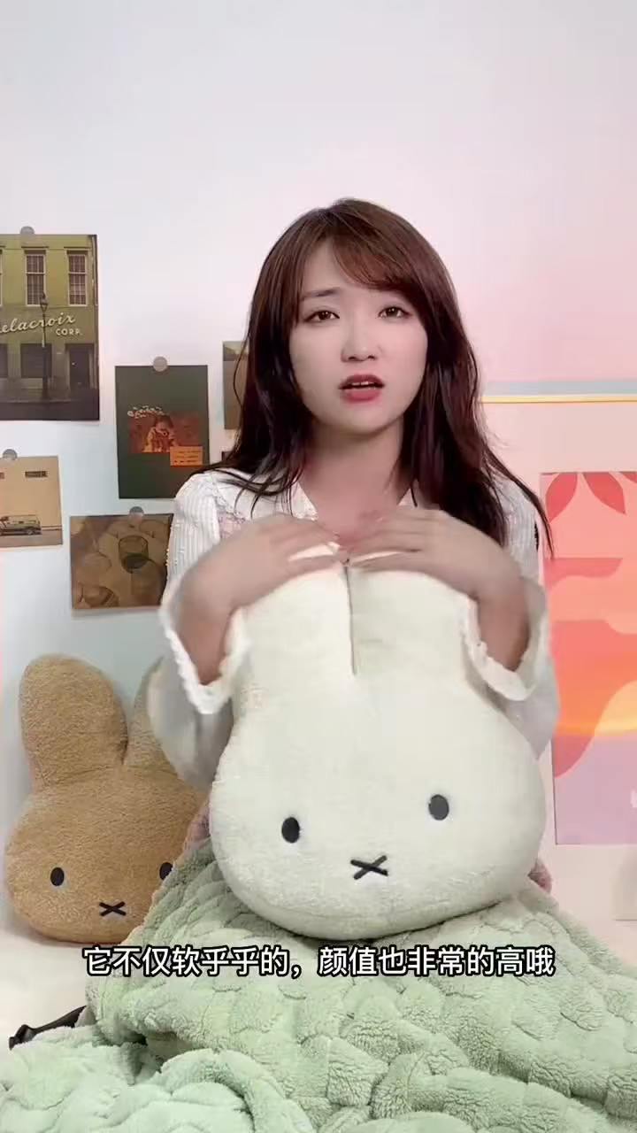 New cross-border trendy big-headed rabbit plush toy, cute bunny head pillow and cushion, gift for girls