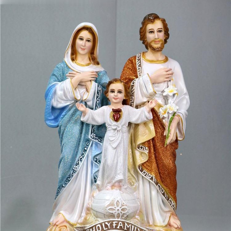 50cm nueva estatua de la Sagrada Familia de tres personas, la decoración de la estatua de la iglesia principal, sala de estar