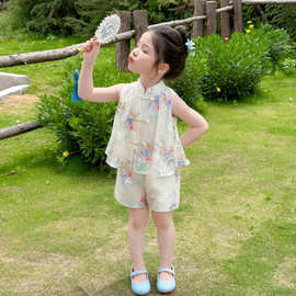 汉服女童夏装套装2026新款儿童夏季无袖国风新中式女宝宝夏日洋气