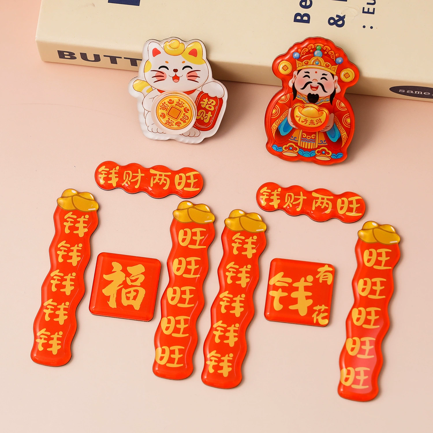 Акриловый новогодний куплет наклейки на холодильник