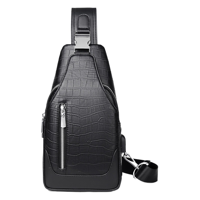 ChuongKaiye New Style Chest Bag Men's Genuine Leather Business Casual Fashion Crossbody Bag High-end Large Capacity Men's Trendy Bag
