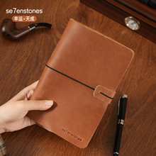 复古疯马皮旅行笔记本手帐本真牛皮日记本创意记录tn记事本子