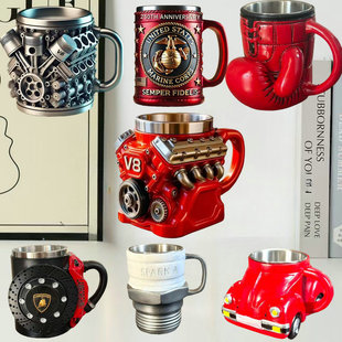 �羳��ƷV8 Engine Stainless Steel 3D MugV6�l�әC��֬����