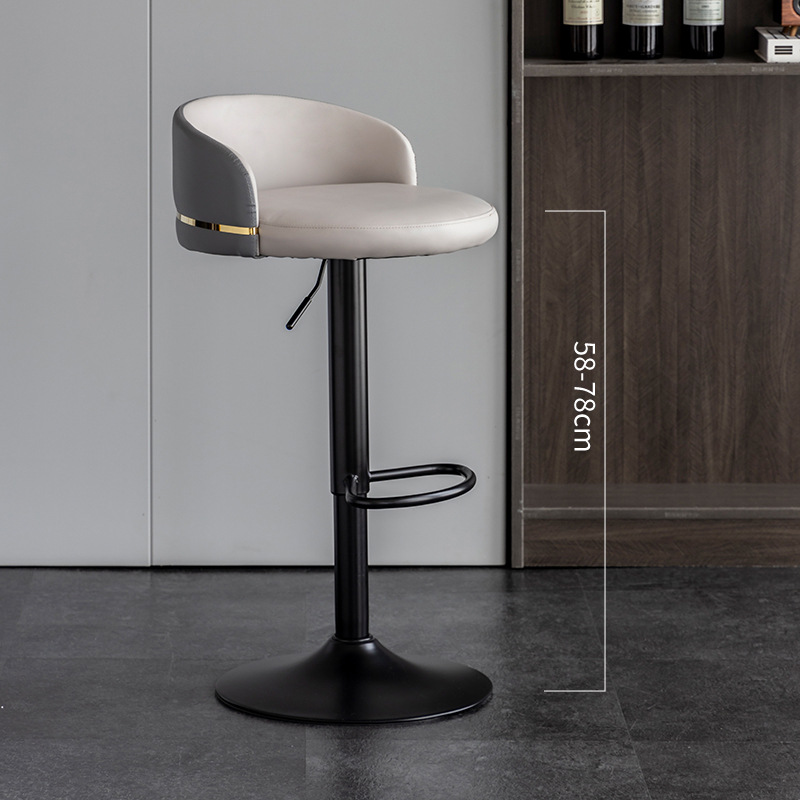 Sillas de bar lujosas sillas de bar elevadoras giratorias modernas taburetes altos simples respaldos caseros cajero taburetes de bar image 12