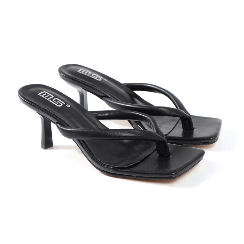 2026 New Summer European And American Style Women's High-Heeled Open-Toe Sandals, Solid Color, Large Size, Clip-Toe_vogvips.com