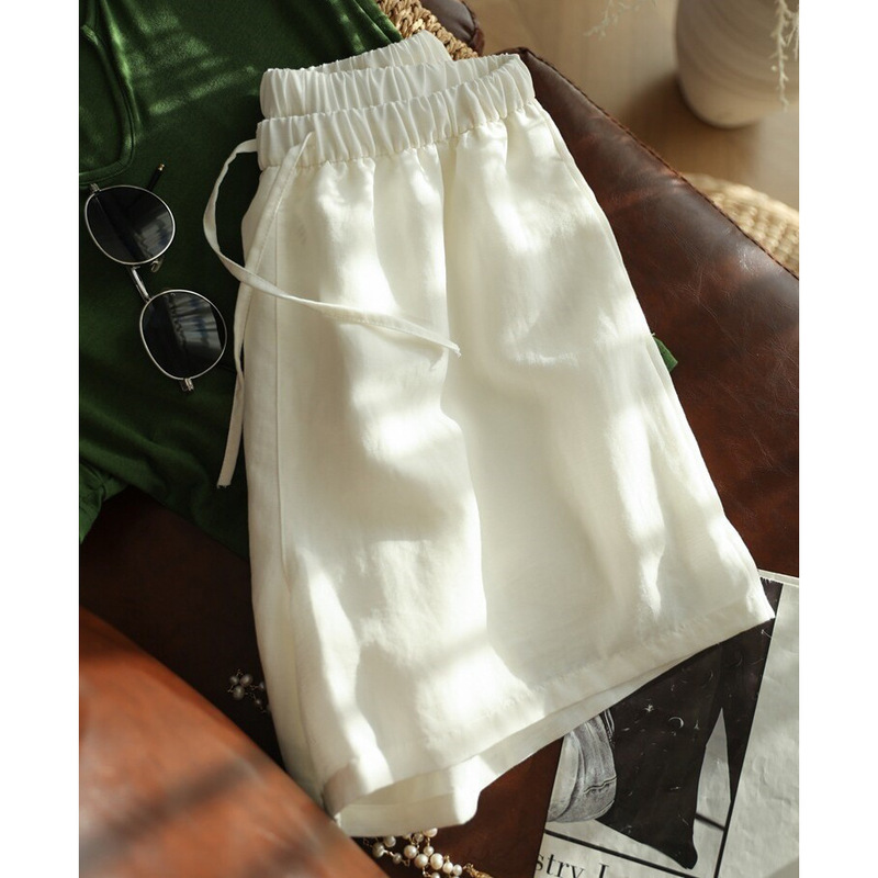 Bonus! Tencel linen shorts! Refreshing and versatile white loose casual A-line wide-leg pants for women in summer Bonus! Tencel linen shorts! Refreshing and versatile white loose casual A-line wide-leg pants for women in summer
