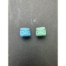 天然绿松石醒狮雕刻件通孔隔珠桶珠diy配件文玩星月手串配珠单珠