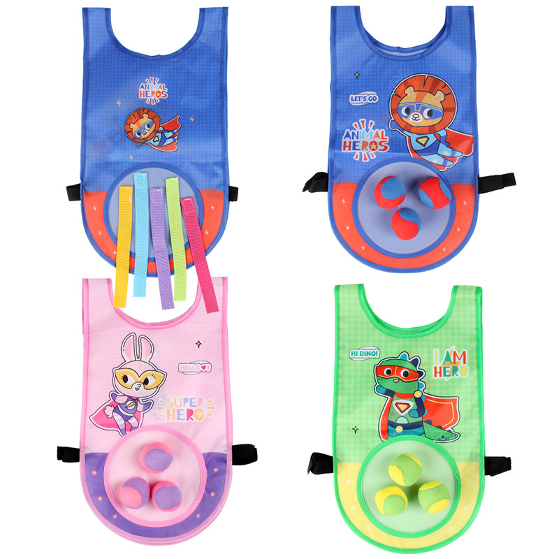 Niños evitan camisetas pegajosas juguetes 2 en 1 juegos chaleco chaleco de jardín de infantes juguetes de pelota pegajosas