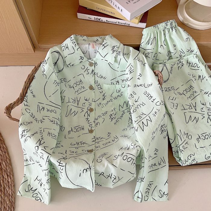 Pijamas de algodón nubes al por mayor transfronterizos mujeres primavera y otoño manga larga lindos cardigans de dibujos animados sueltos con solapas ropa de hogar se puede usar fuera