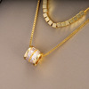 Necklace, zirconium, elegant chain for key bag , light luxury style, micro incrustation