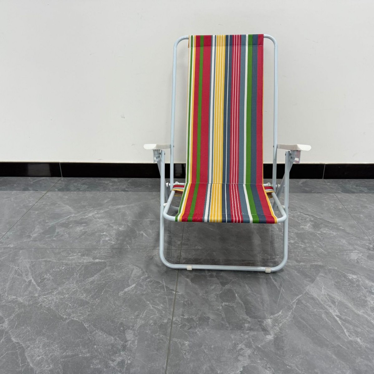Silla plegable portátil para camping, silla de playa con respaldo y estructura de acero