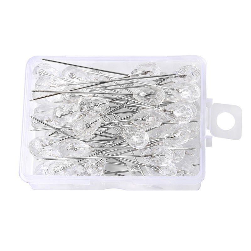 Aguja de posicionamiento de diamante de costura manual de mosaico fijación de perlas agujas de posicionamiento de ropa agujas de caja enlatadas transparentes