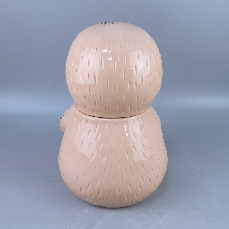 Tarro de galletas perezoso de cerámica, panda en relieve, tanque de almacenamiento de ballenas de dolomita pesada, tanque de dulces, decoración de regalo de cumpleaños