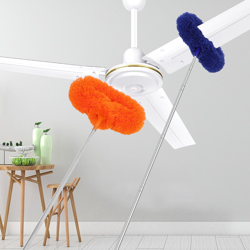 Telescopic Rod Ceiling Fan Dust Removal Brush Ceiling Cleaning Duster Ceiling Fan Cleaning Dust Removal Brush Round Dust Duster