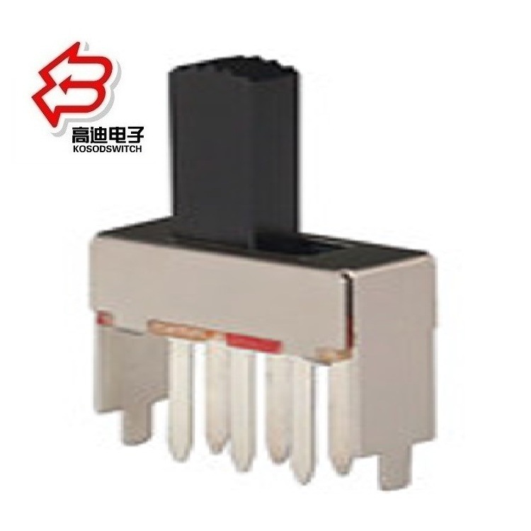 供应直拨两档滑动开关2档 批发2位拨动开关  立式2段拨码开关2P2T