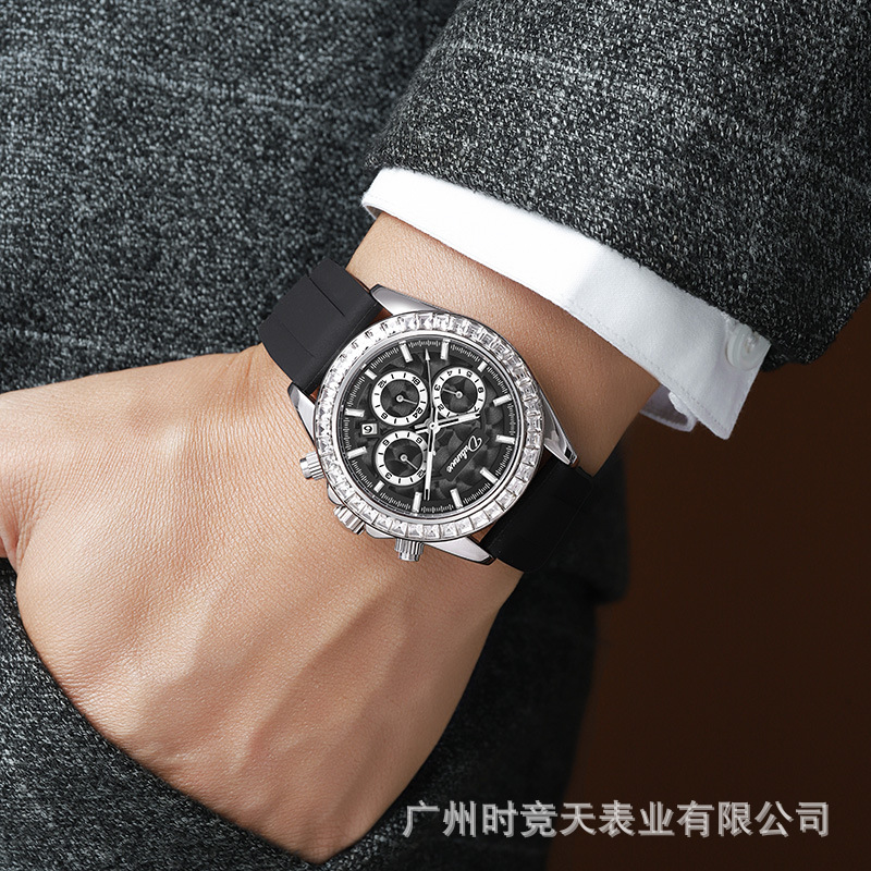 Reloj mecánico automático genuino Glacier Landitongna Acero inoxidable Cinturón de acero sólido Reloj multifuncional con hebilla original para hombre