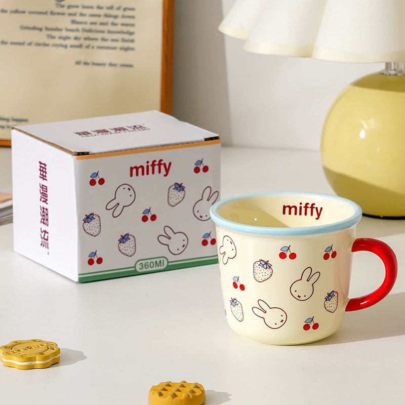 Кружка Miffy из керамики, симпатичная пара, кружка для молока/кофе, чашка для завтрака, домашняя кружка для воды, дизайнерская кружка