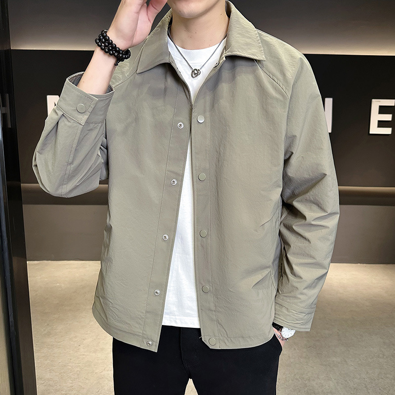 H802 2025 Autumn New Casual Fashion Trend Men's Jacket Beige Black Green