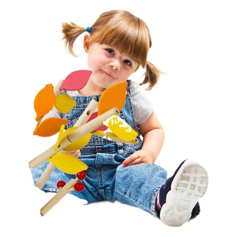 Juguetes de madera simulación empalme insertar hoja árbol bloques de construcción decoraciones copo de nieve multicolor bebé manos en juguetes educativos