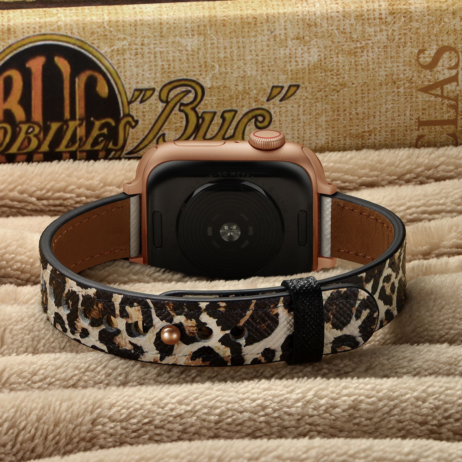 18g Weight Apple watch watchband Classification Genuine leather Material Solid Color Pattern Retro Style Retro Solid Color Apple Watch Watchband 71