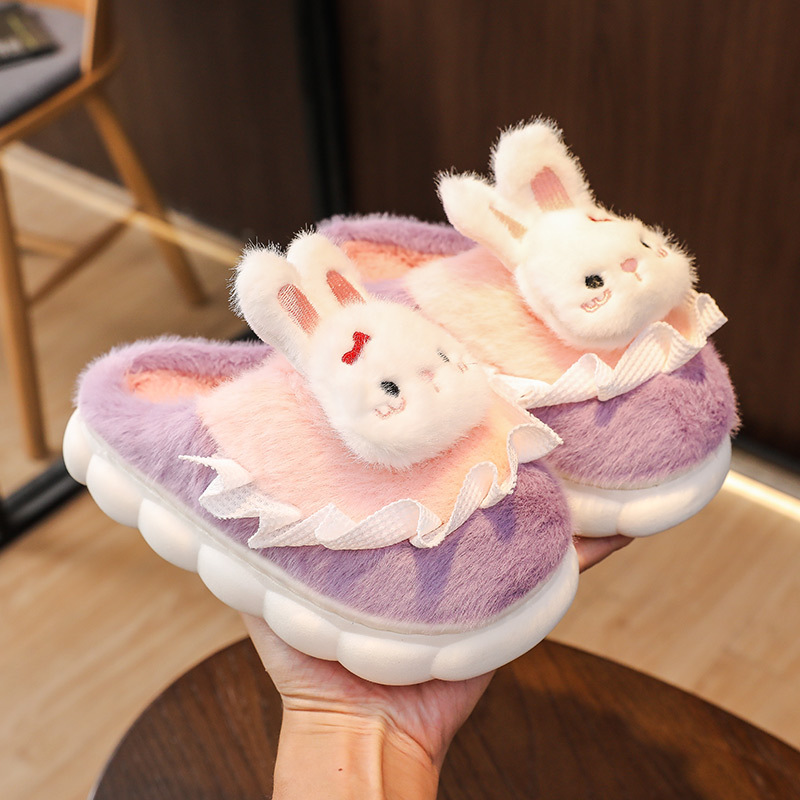 Scarpe da casa da donna in pile open-toe slip-on invernali primaverili da camera morbide e accoglienti in memory foam_voghion.com