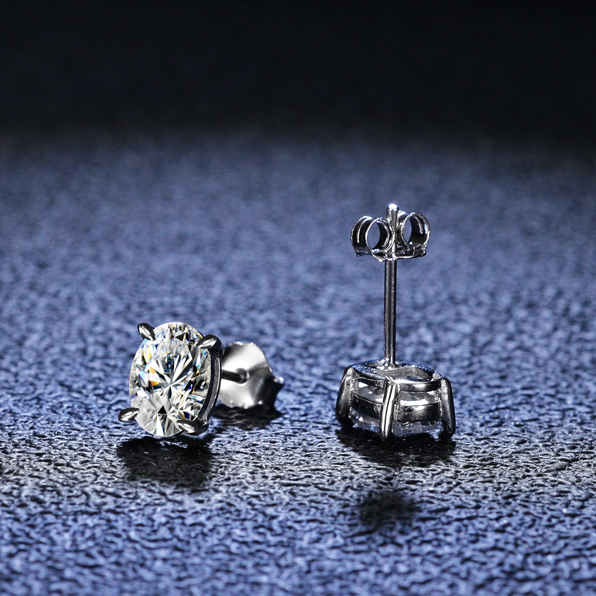 925 pendientes de plata esterlina mujer mosaico oval color moissanita delicado pendientes chapados pt950 oro fábrica al por mayor