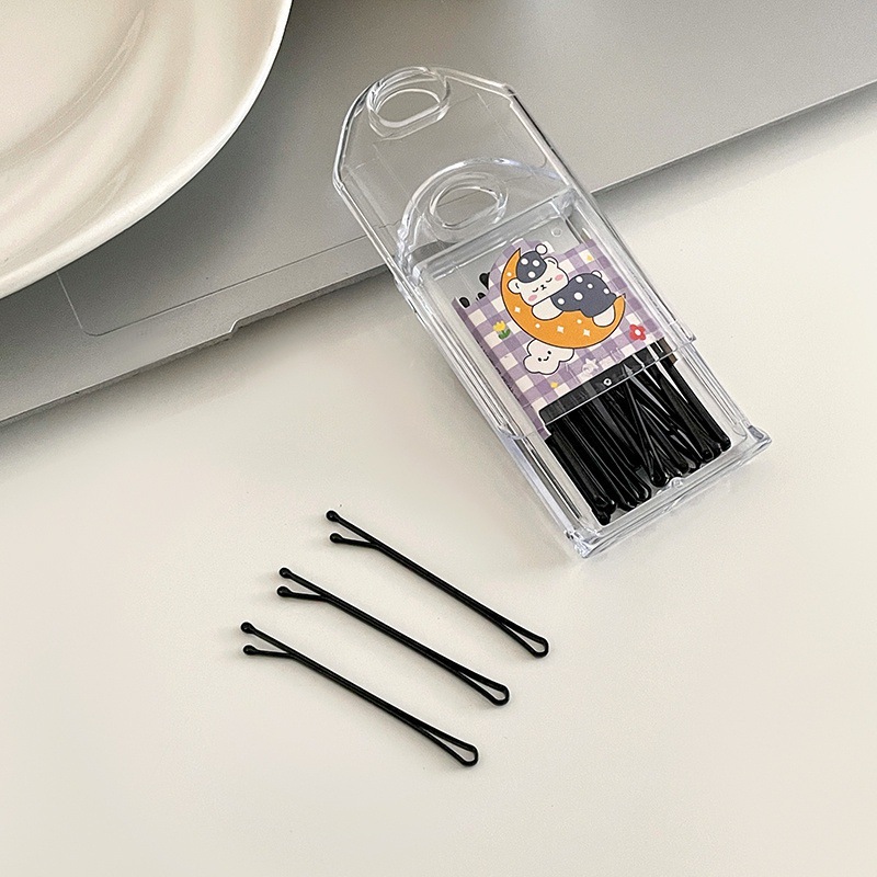 Clipe negro para estudiantes clipe de bordes para niños fijo cabello tarjeta de cabello para mujeres clipe de cabello para acero lateral