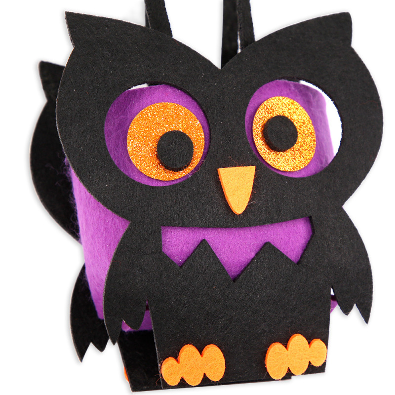 新しいハロウィンフェルトキャンディバッグハロウィンパーティーパーティードレスアップ子供のハンドバッグコウモリ立体ハンドバッグ|undefined