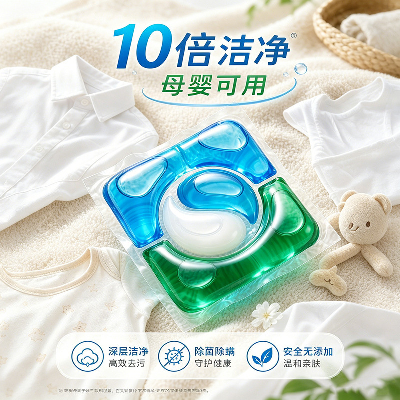 [Hot-Selling Recommendation] Multi-Effect 4-in-1 Laundry Detergent Beads with Rose Fragrance 10g, Mite-Removing, Cleansing, and Long-Lasting Fragrance Wholesale Laundry Detergent