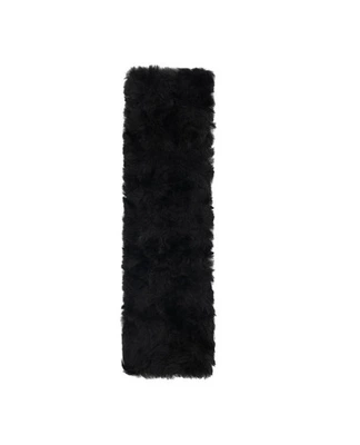 Seat belt shoulder pad rabbit fur brushed rose safety - rabbit-fur-brushed-rose-shoulder-pad-black
