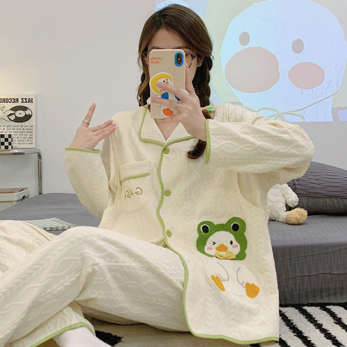 Pregnant women's pajamas for spring and summer maternity breastfeeding pure cotton thin confinement clothes for May postpartum home clothes for breastfeeding 4