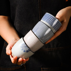 Cross-border new style Japanese retro rough pottery kung fu tea cup coffee casual cup tea cup ceramic home hand-painted water cup