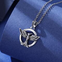 飢餓遊戲嘲笑鳥項鍊歐美男士嘻哈項鍊朋克風金屬吊墜跨境飾品批發