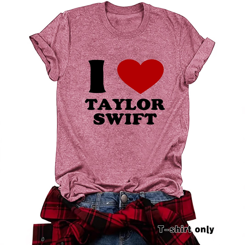 European and American Casual T-Shirts Valentine's Day Element Printing Cross-Border Summer Round Neck Short-Sleeved Ready-Made Tops for Women Foreign Trade Orders European and American Casual T-Shirts Valentine's Day Element Printing Cross-Border Summer Round Neck Short-Sleeved Ready-Made Tops for Women Foreign Trade Orders
