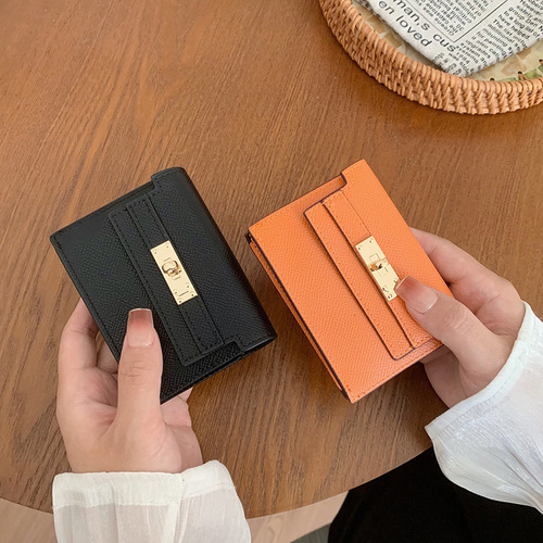 Card Lady Mini Wallet Multi-Card Slot High-End accordion card holder Chanel-style card case