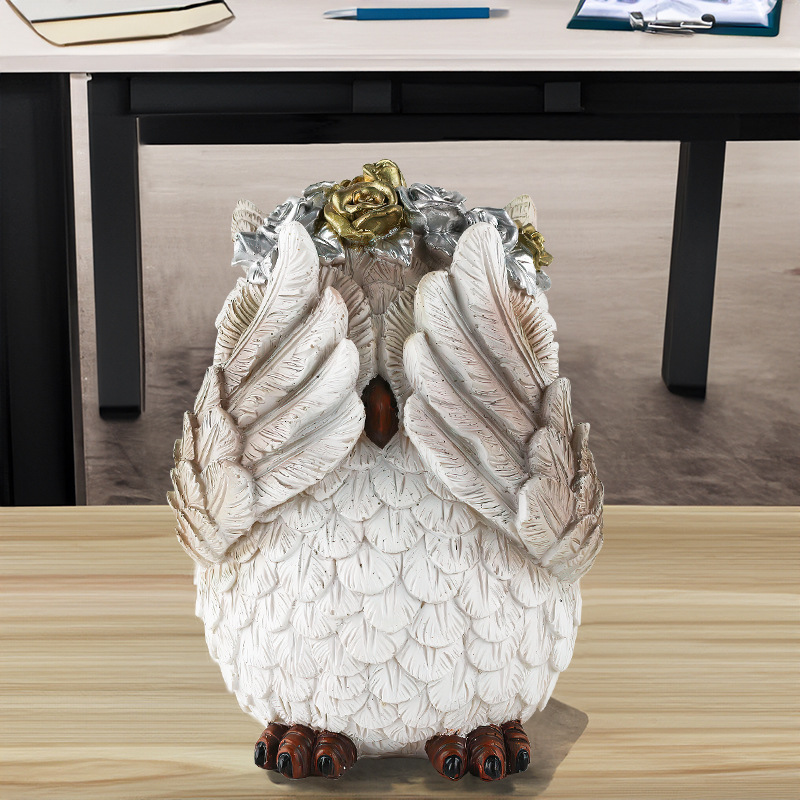  Courtyard Owl Ornaments Garden Resin Small Animals Three Birds Business Gifts