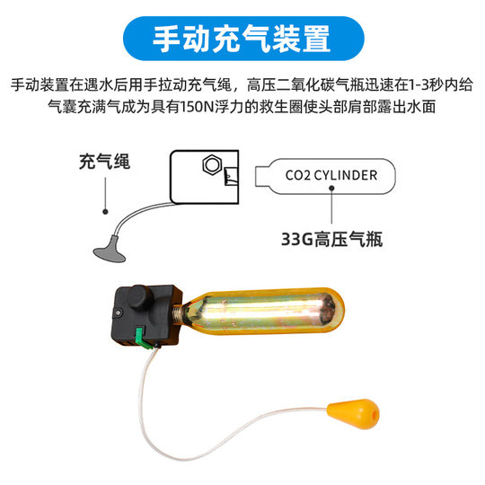 Automatic inflatable life buoy outdoor wading sports emergency life belt manual portable car emergency life jacket