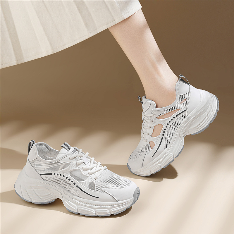 Dad Shoes With A 5cm Height Increase, Thick Soles, Suitable For Everyday Summer Wear, Versatile And Soft, New Style Casual Sneakers For Women_vogvips.com