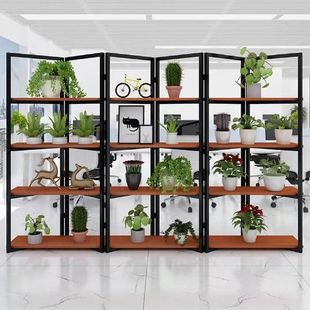Screen Bookshelf Office Flower Rack Storage Rack Iron Partition Industrial Style Storage Rack Display Rack Display Rack Shelf